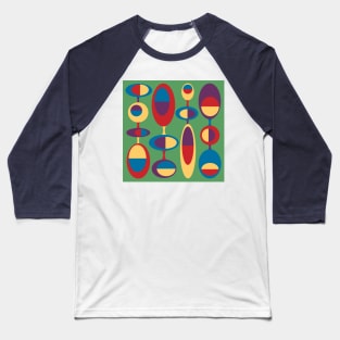 Mid Century Modern Space Eggs Baseball T-Shirt